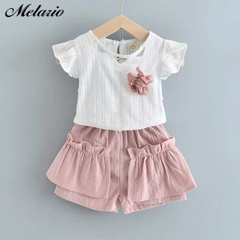 

Melario Girls Clothes Set Summer Fashion Striped Tops and Shorts 2pcs Girl Clothes Suit Kids Girl Outfits Clothes 2 6Y