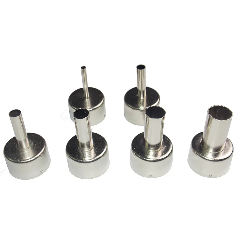 6Pcs 3-12mm Circular Nozzles For 858 868 8586 Hot Air Soldering Station Aluminum Alloy Universal Meatal Heat Gun Resisting