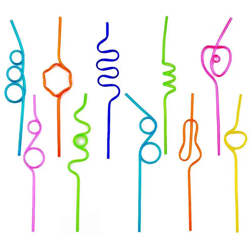 Crazy Loop Straws (Pack of 50) Silly Colorful Reusable Drinking Mega Pack BPA and PFOA Free | Дом и сад