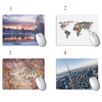 

Snow Sight World Map Mouse Pad Key Mat Table Laptop Computer Coasters