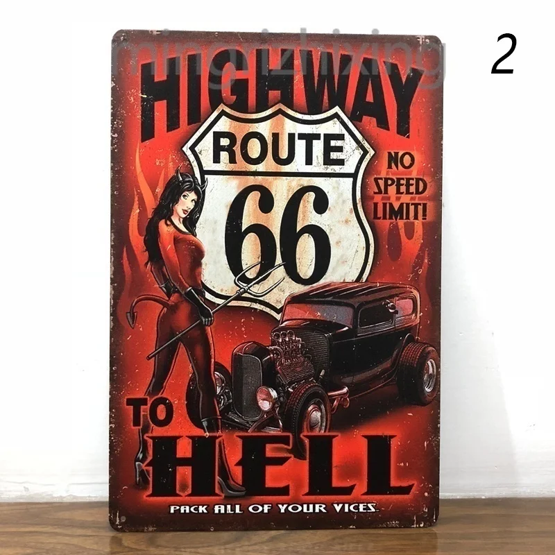 Route 66 настенный стикер под железо табличка Ретро металлическая жестяная вывеска отель Бар Кафе домашний паб домашний декор(посетите наш магазин, больше продуктов