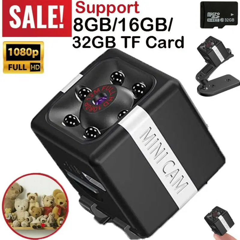 Новая модернизированная мини-камера SQ11 HD 1080P Камера Черная 32 Гб видео USB