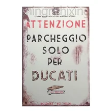 Винтажный Ретро стиль Ducati парковка только итальянский оловянный знак металлический плакат металлическая декорация металлическая картина стикер на стену