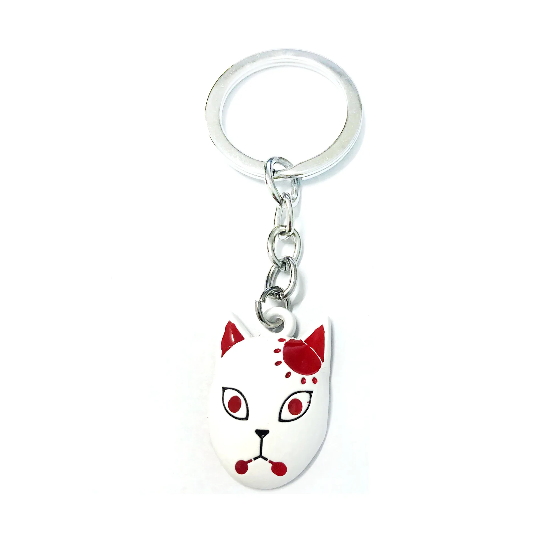 red fox Аниме демон убийца брелок мультфильм Kamado Tanjirou лиса металлический кулон Kimetsu no Yaiba брелок Sabito Makomo брелки llaveros - Цвет: red fox