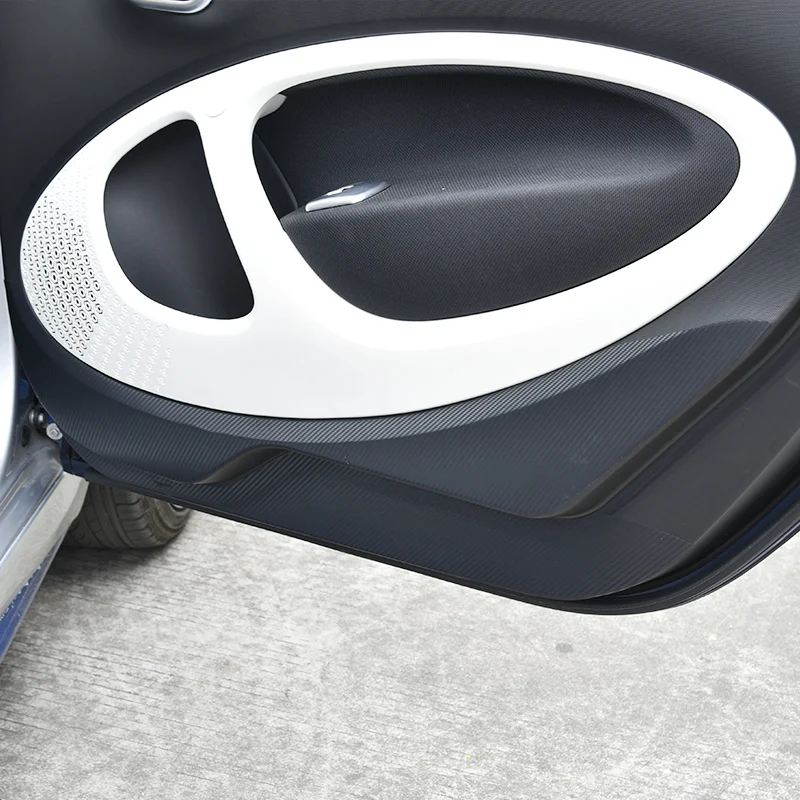 Автомобильная дверь анти-kick Pad протектор Анти-Грязная пленка углеродное волокно наклейка для новых Smart 453 fortwo forfour автомобильные аксессуары