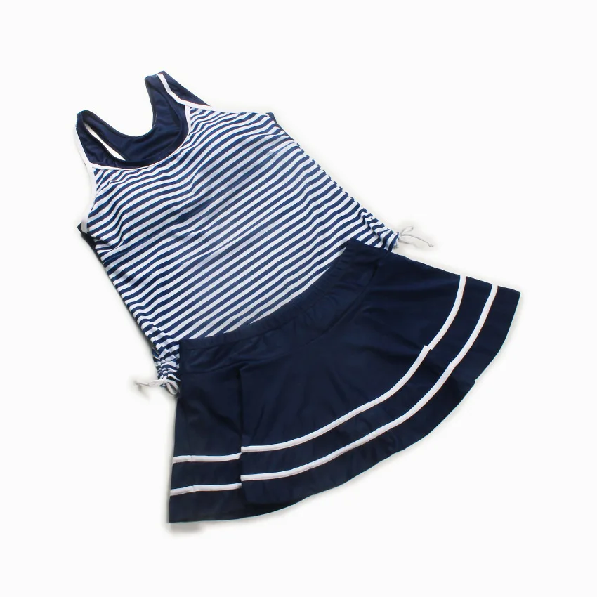 

2018 New Style Navy Style One-piece Swimming Suit Stripes Dress Europe And America Bathing Suit WOMEN'S Swimsuit
