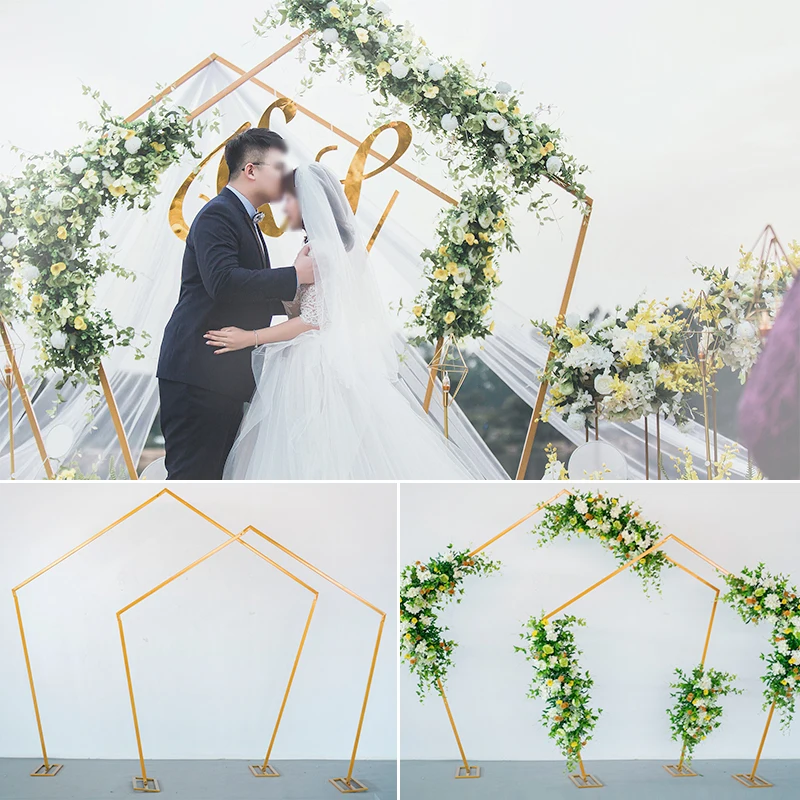

Artificial Flowers for Wedding Projects Decoration of Iron Arch Flower Art Outdoor Wedding Stage Guide Layout of Flowers