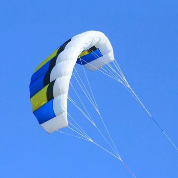 

free shipping dual line Parafoil kites flying rainbow Sports Beach stunt kite with handle ripstop nylon outdoor kitesurf power