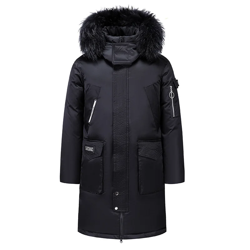 

2021 New Winter Down Jacket Men's Long Style Fashion Couple Thickened Warm Hooded Coat Brand White Duck Down High Quality Coat