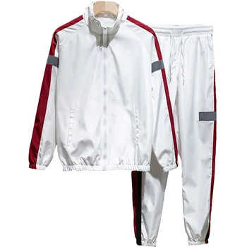 

New Men Tracksuits Casual Solid Sets 2020 Spring Men's Sportswear Jacket + Pants Sweatsuit Male Fitness Two Piece Set Hip Hop