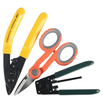 

3 in 1 FTTH Splice fiber optic tool kits CFS-3 Fiber Optic Stripper+CP-FB01 cable sheath stripper+ Kevlar scissors Free shipping