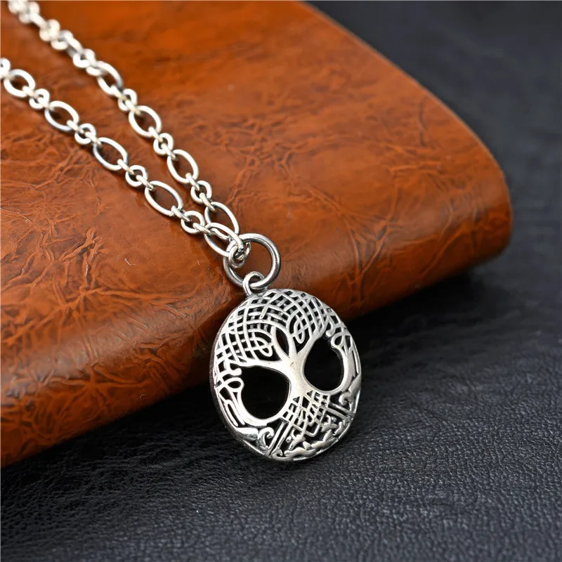 

European and American style 100% authentic 925 sterling silver retro peace tree pendant faith jewelry necklace