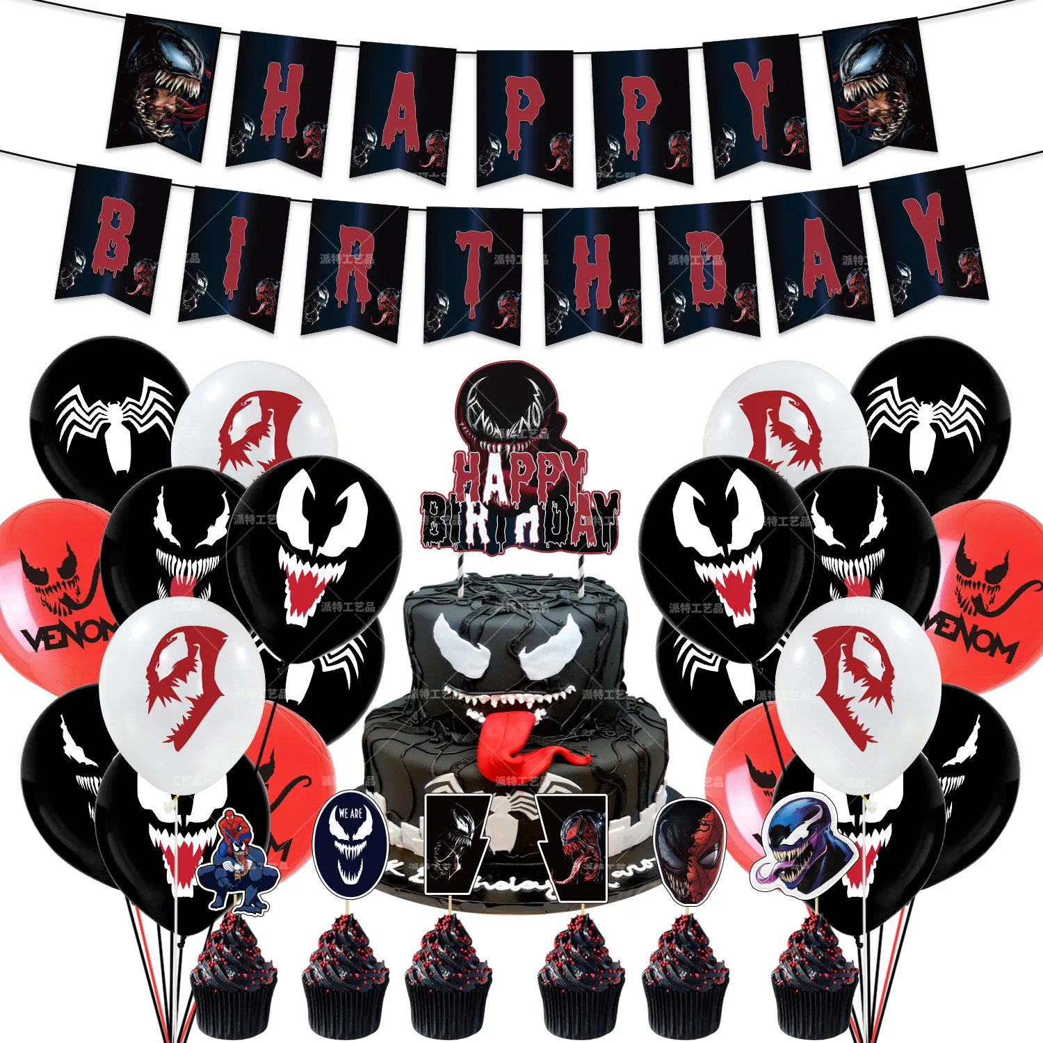 Venom тема День Рождения вечерние украшения американский драма тянуть флаг с днем
