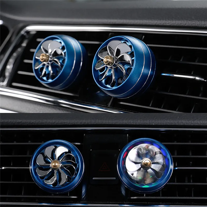Автомобильный ароматизатор освежитель воздуха светодиодный мини Кондиционер Вентиляционный Выход духи клип свежий аромат для ароматерапии сплав Авто Acces - Название цвета: No8 blue