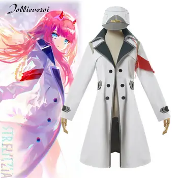 

DARLING in the FRANXX 02 ZERO TWO Cosplay Costume White Coat Cap Suit Outfit