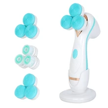 Умная звуковая Очищающая щетка для лица, силиконовые глубокие поры лица, Очищающий Массажер для лифтинга, обновленная 3D моющая машина для ухода за лицом