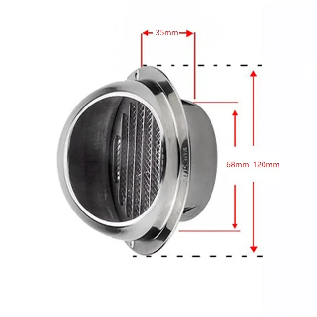 Thickening 70mm Нержавеющая сталь настенное потолочное вентиляционное отверстие воздуховод вентиляция выпускная решетка для вентиляции крышка на выходе Отопление охлаждение и вентиляционные отверстия крышка водонепроницаемый - Цвет: Thickening 70mm