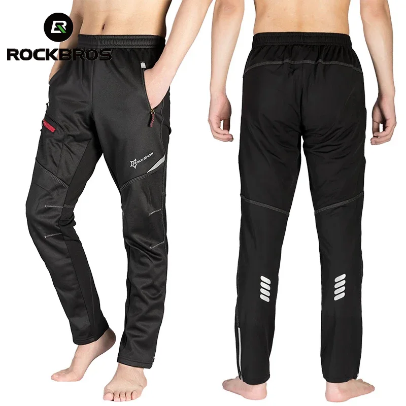 Bike-Pants Bicycle-Trousers Reflective ROCKBROS Fleece Winter Long Sports Windproof Women