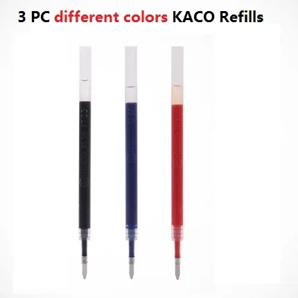 3 Colors Refills Xiao mi Pen, mi jia Kaco, цветная ручка, 0,5 мм, mi Kaco, ручка для подписи, розничная, 1 шт, заправка, цветные чернила+ 3 шт, KACO, заправка - Цвет: 3 Colors Refills