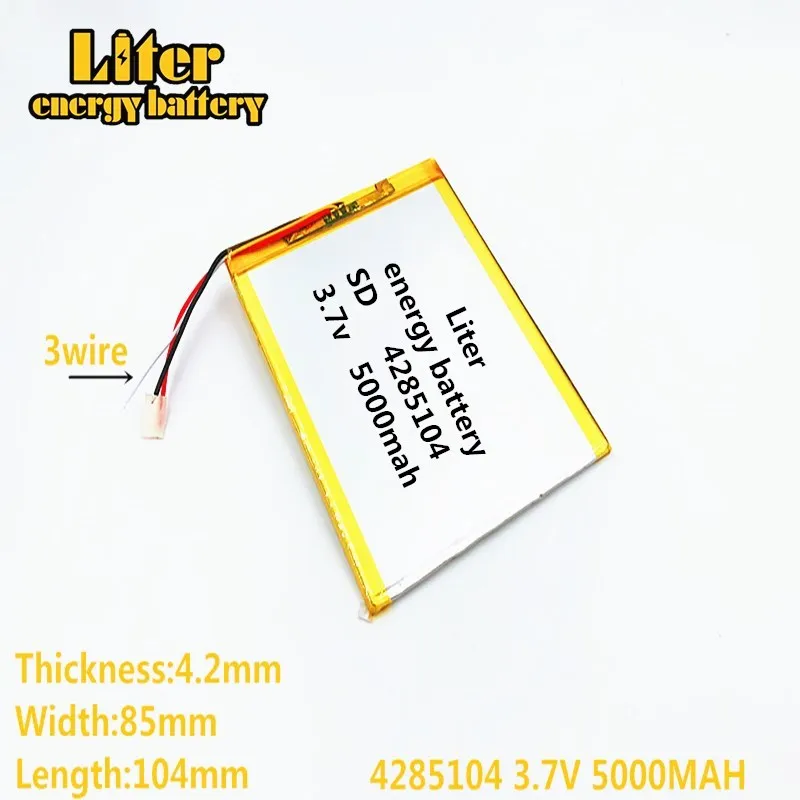 Бесплатная доставка 3 7 V 5000mAh 4285104 провода литиевый планшетный ПК аккумулятор с