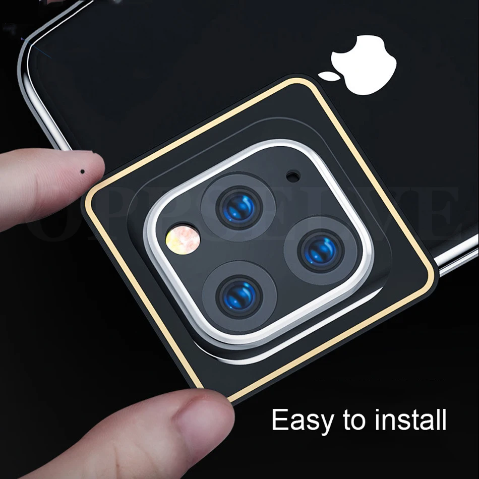 Защитная пленка для объектива камеры для iPhone 11 Pro Max 11Pro, новое закаленное 3D стекло+ металлическое защитное кольцо для задней линзы, аксессуары
