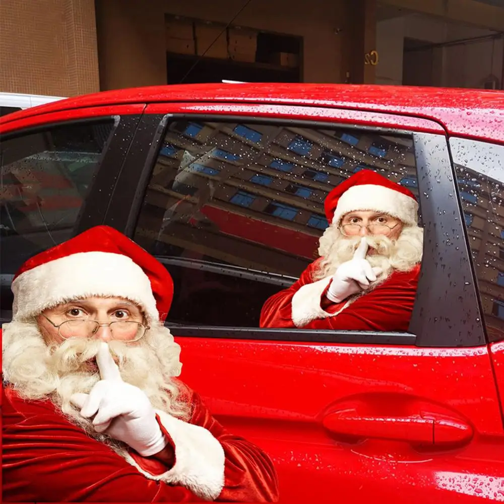 

2x Car Window Stickers Christmas Decoration Car Vehicle Rear Funny Car Stickers Right/Left-Side Window Cling Vinyl Sticker Decal