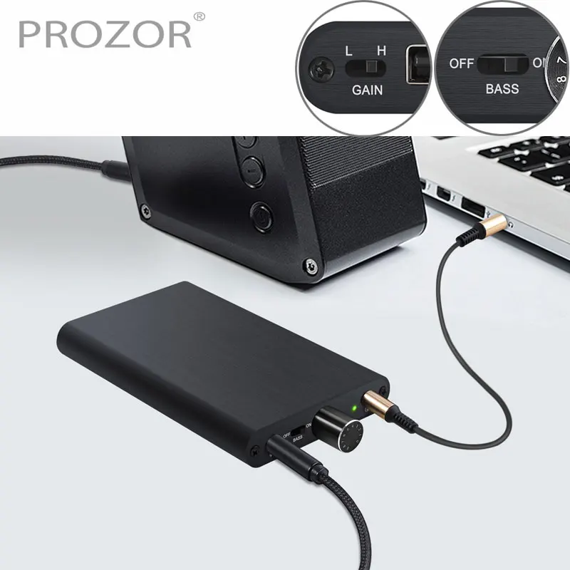 PROZOR HiFi Earphone Headphone Amplifier Buit in Power Bank 3 5mm AUX Portable Amplifier 16 300 For Mobile Phones Laptops
