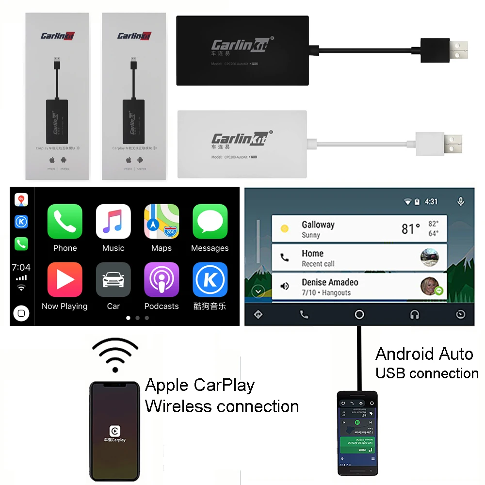 Carlinkit Carplay A3 беспроводной адаптер для Apple Android Автомобильный ключ Iphone USB автомобиля