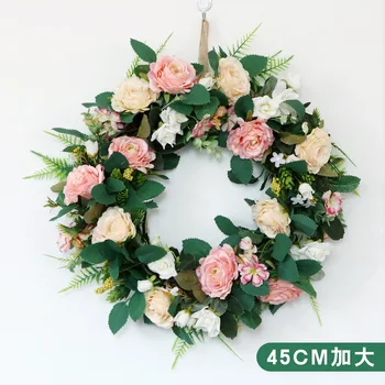 

The Nordic xi Home Wreath Decorations Simulation Peony Rattan Western Festival Doors Ornaments Flowers Silk Customization