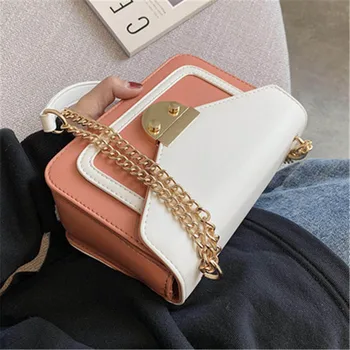 

Contrast Color Simply Shoulder Bags For Women 2020 Fashion PU Leather Handbags Female Luxury Hand Bag Lady Travel Bags