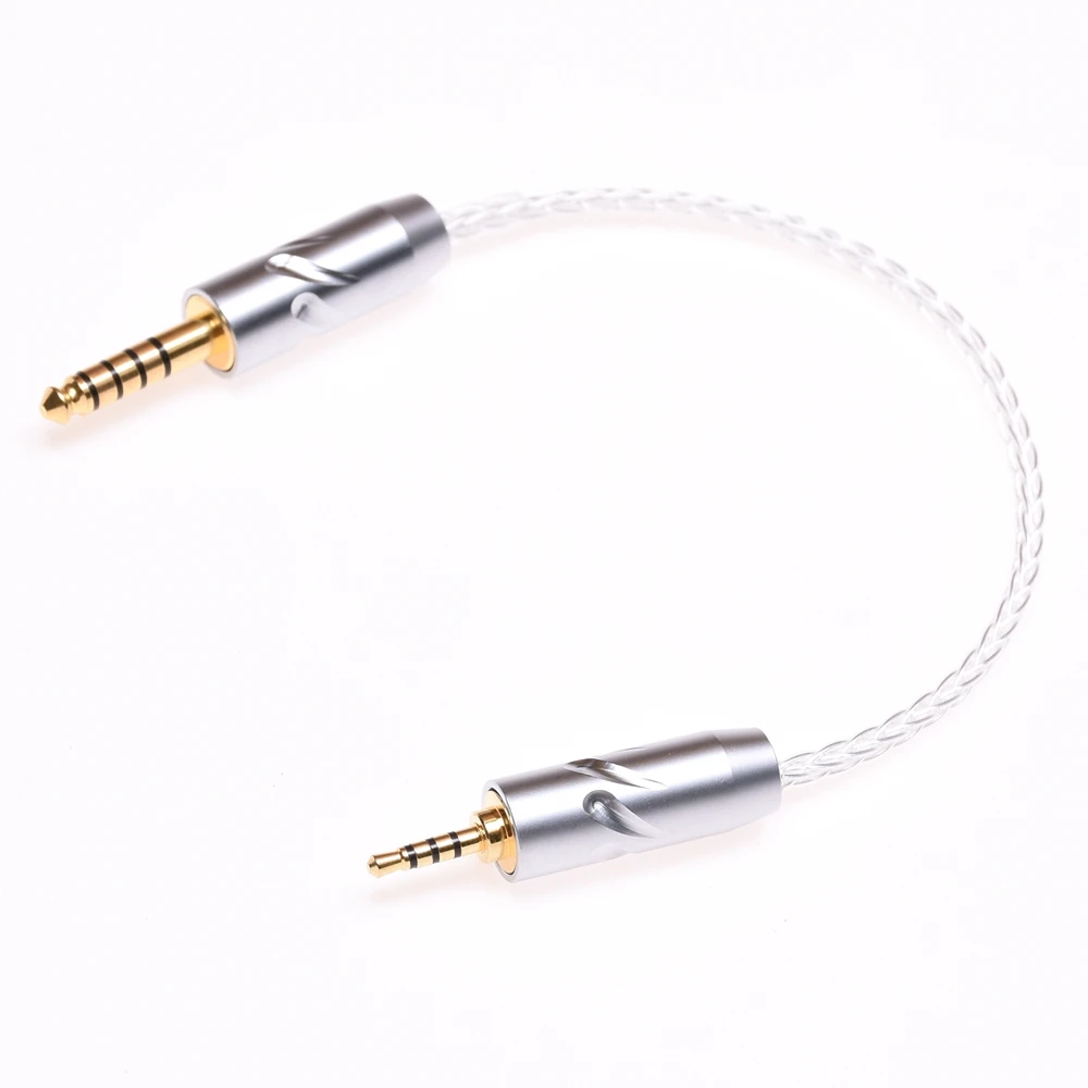 Clara Prata Chapeado Cabo 2.5 mm 4.4 mm a 4.4 mm Equilibrado Cabo de Áudio Compatível para Jaben Oriolus Ba300s Amp 10cm - Image 6