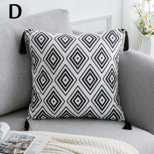 Decorative Cushion Cover Northern Europe INS Style Square Pillow Cover Soft 45x45cm Geometric Ball Fringe Pillowcase