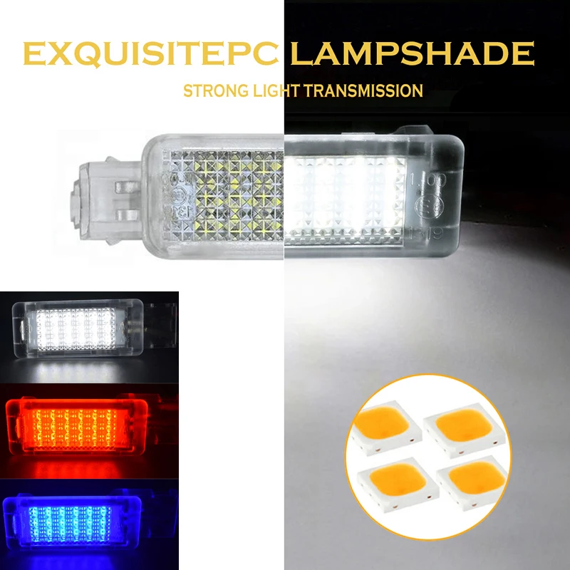 2Pcs LED Courtesy Footwell Trunk Light Golvebox Car Door Lamps For Porsche 987 9