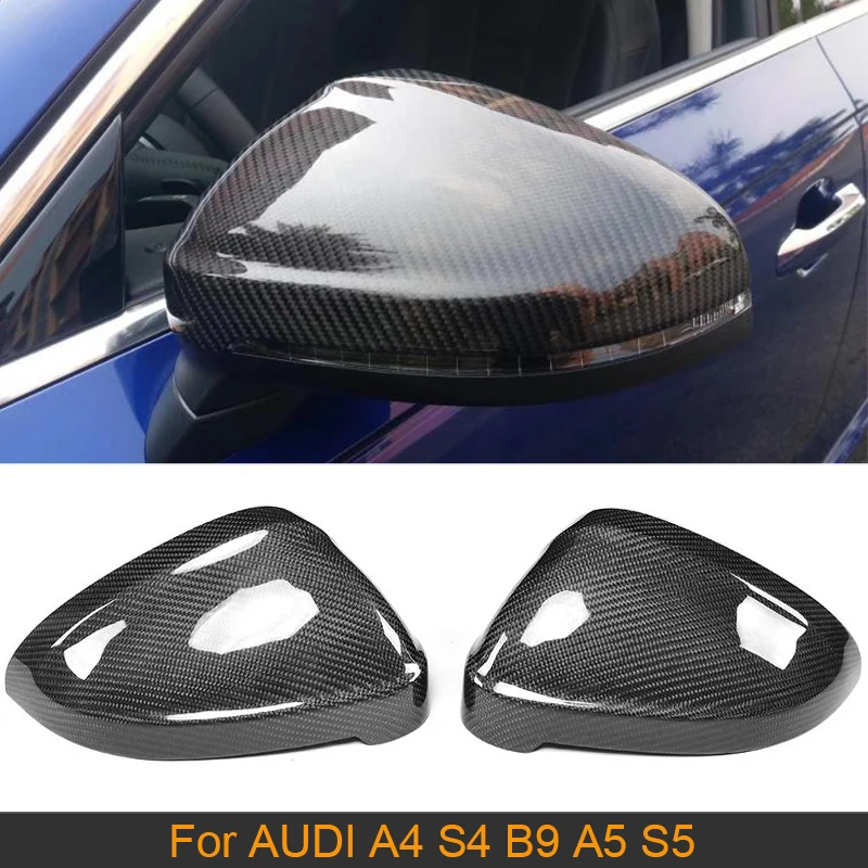 Carbon Fiber Car Rearview Mirror Covers For Audi A4 S4 B9 A5 S5 Avant