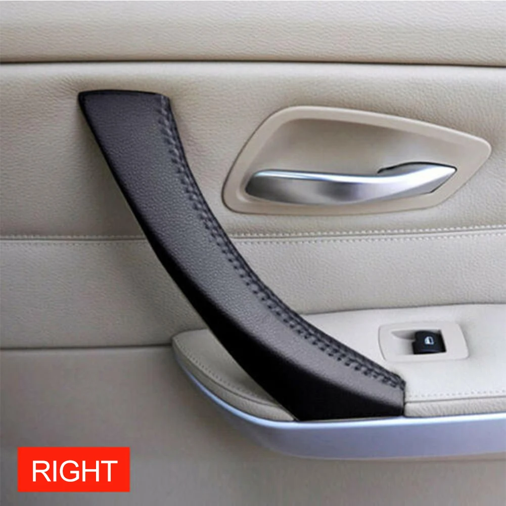 

Right /Left Leather Door Panel Handle Handle Cover Inner Pull Trim Cover For BMW 3 Series E90 E91 E93 2005-12 Car Interior Parts