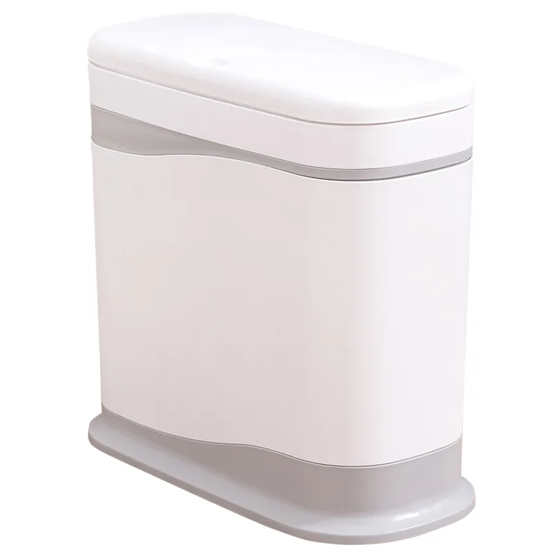 

New 12L Home Trash Bin Garbage Classification Plastic Kitchen Waste Bin Bathroom Narrow Space Saving Storage Dustbin With Lid