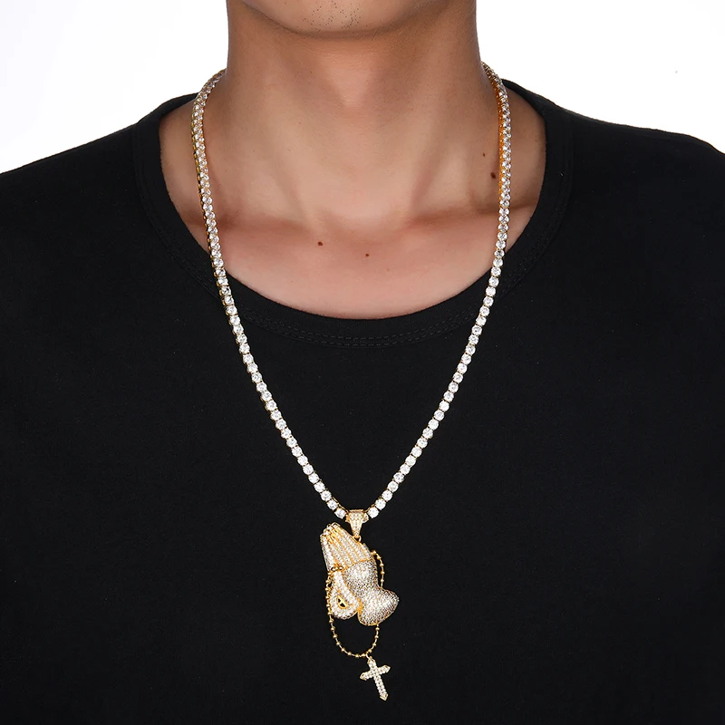 海外輸入品　海賊アイス　ネックレス　ヒップホップ 18k AAA +ジルコニア Amazon | JINAO 18Kゴールドメッキ 1列 6mm 人工ダイヤモンド