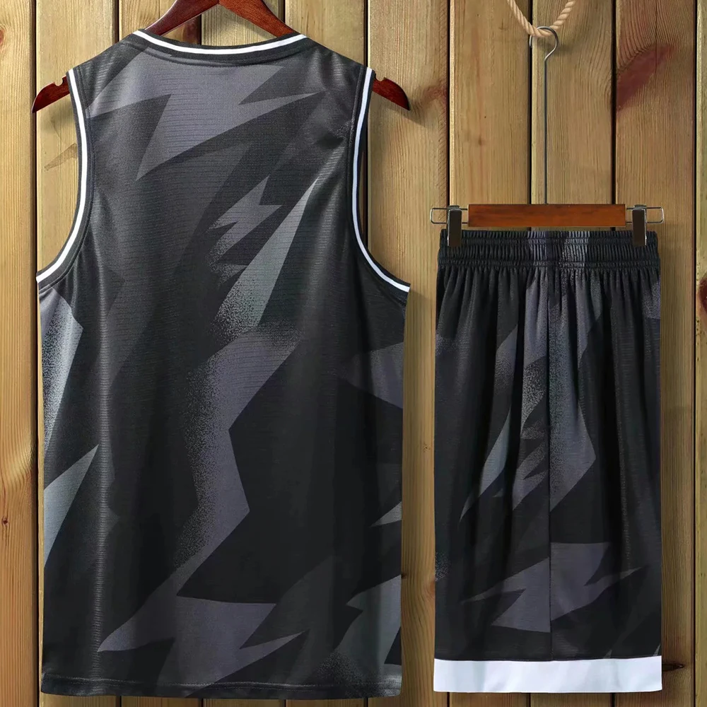New Camouflage Men Basketball Set Uniforms kits Sports clothes Mens basketball jerseys college tracksuits DIY Customized basketball jerseys