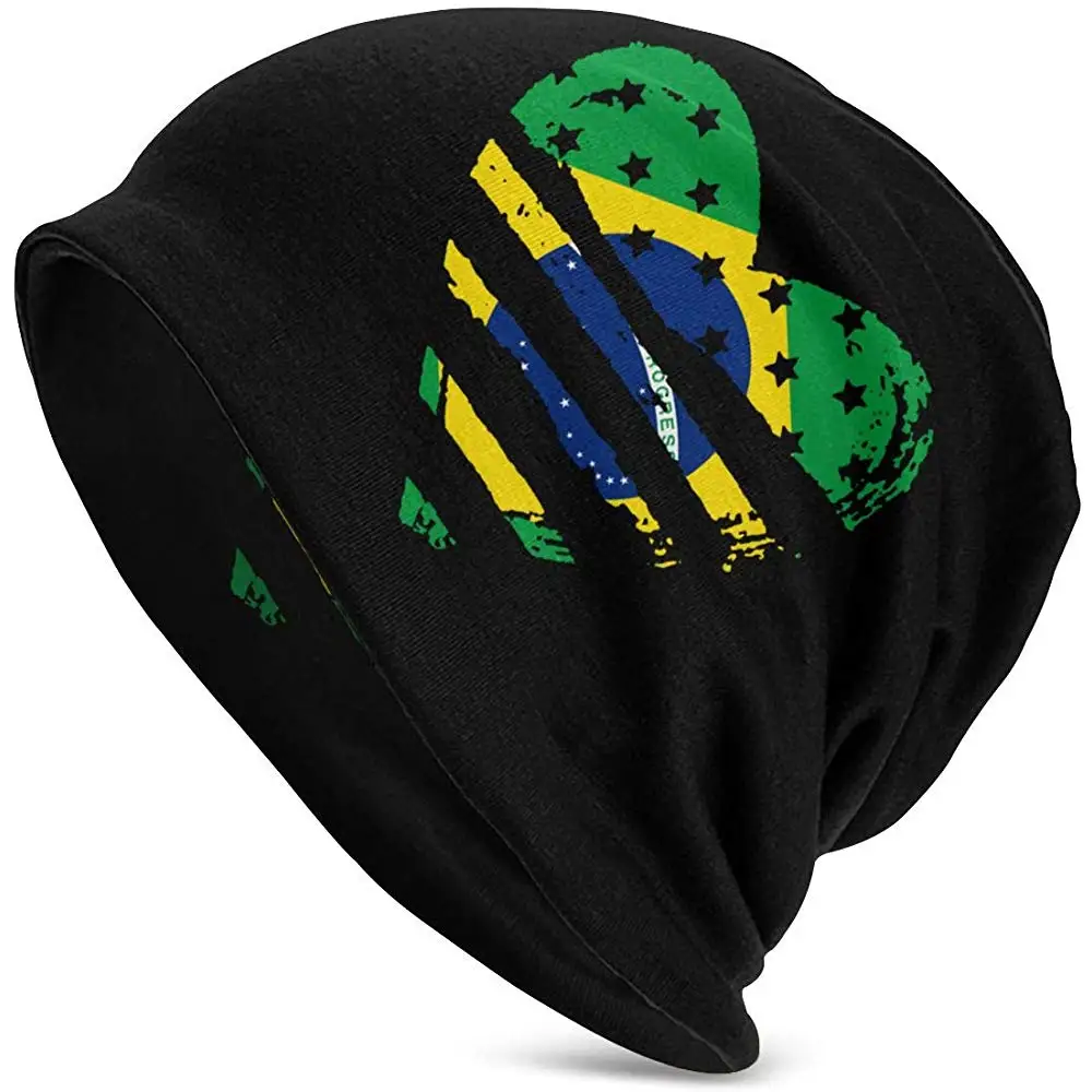 Adult I Love Brazil Flag Skull Cap Great for Running |
