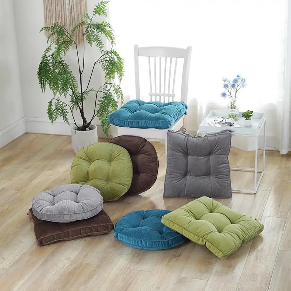 

DishyKooker Large Size Thicken Corduroy Surface Solid Color Chair Cushion