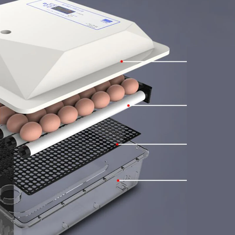 Евро вилка, 56 яиц автоматический инкубатор для яиц с ЖК-дисплеем Цифровой сельскохозяйственный инкубатор для фермы куриный расческа инкубатор для яиц