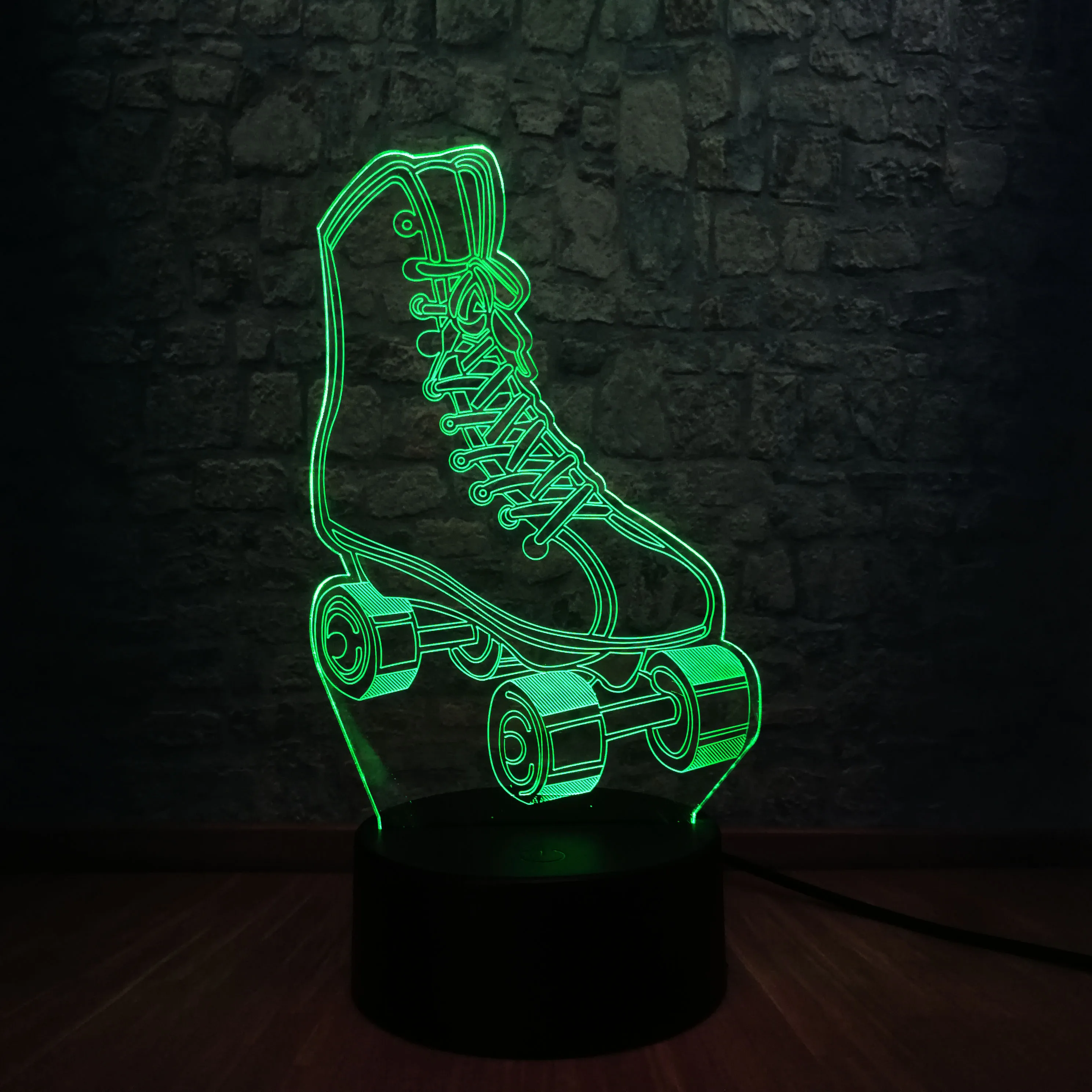 Спортивные Ролики коньки 3D USB светодиодный светильник красочный дизайн визуальная Иллюзия ночные светильники домашний декор детский стол Lampara подарок для малышей