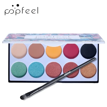 

POPFEEL Glitter Eyeshadow Makeup Set Sexy Eye Shadow Pallete Lasting-Effect Waterproof Powder Palettes Eye Makeup 10 Color