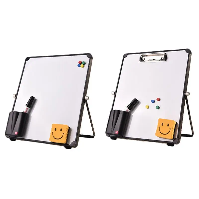 Erasable Whiteboard Desktop Message Board Reusable Stand Mini Easel with/without Clip