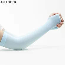 H9980 ледяные шелковые солнцезащитные гетры для рук для женщин, летние, для улицы, для защиты от солнца, для верховой езды, для мужчин и женщин, чистый цвет, дышащие рукава