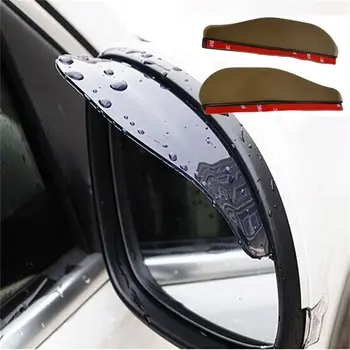 

2Pcs Universal Flexible PVC Car Accessories Rearview Mirror Rain Shade Rainproof Blades Car Back Mirror Rain Eyebrow Cover