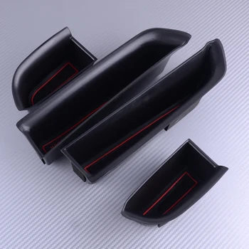 

DWCX 4PCS Car Inner Front Rear Side Door Armrest Storage Holder Box ABS Fit for Toyota Highlander 2015 2016 2017 2018 2019