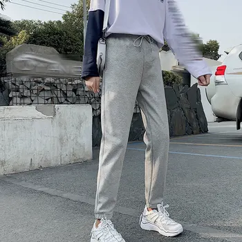 

Summer New Korean Loose Harem Pants Black Grey Ankle Length Pants Drawstring Waist Pants Casual Pants Pants Elastic Waist