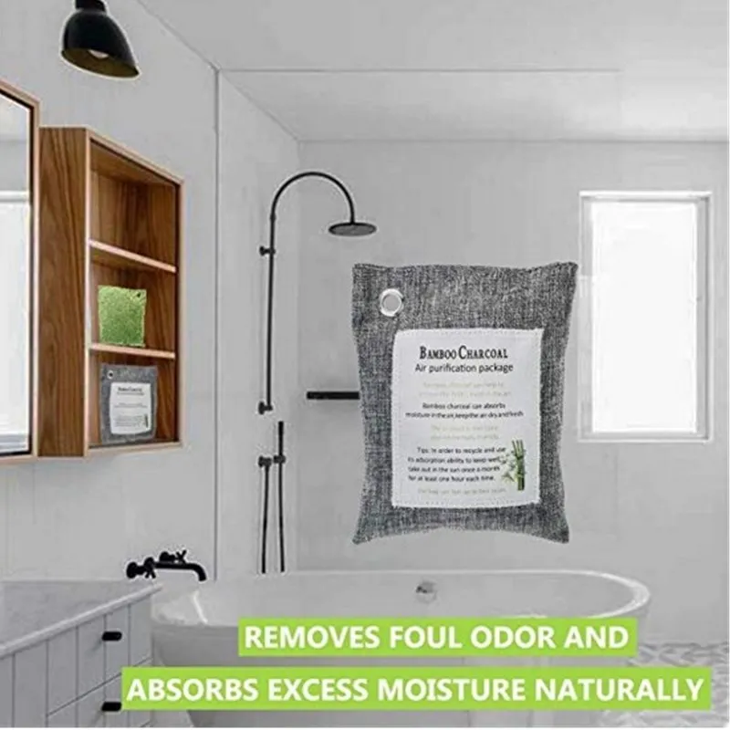 Natural Bamboo Charcoal Air Purifying Bags Activated Charcoal Odor Absorber Moisture Odor Eliminator for Car Closet Shoes