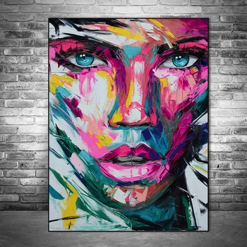 

Abstract Colorful Girl Face Canvas Paintings Posters And Prints Modern African Girl Wall Art Pictures Home Wall Decor Cuadros